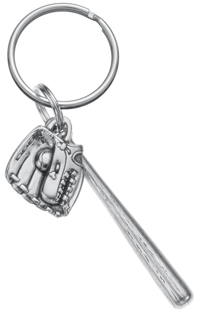 DANFORTH- Baseball Bat & Glove Keyring â€“ Handcrafted Pewter Baseball Keychain - Made In USA - Image 2
